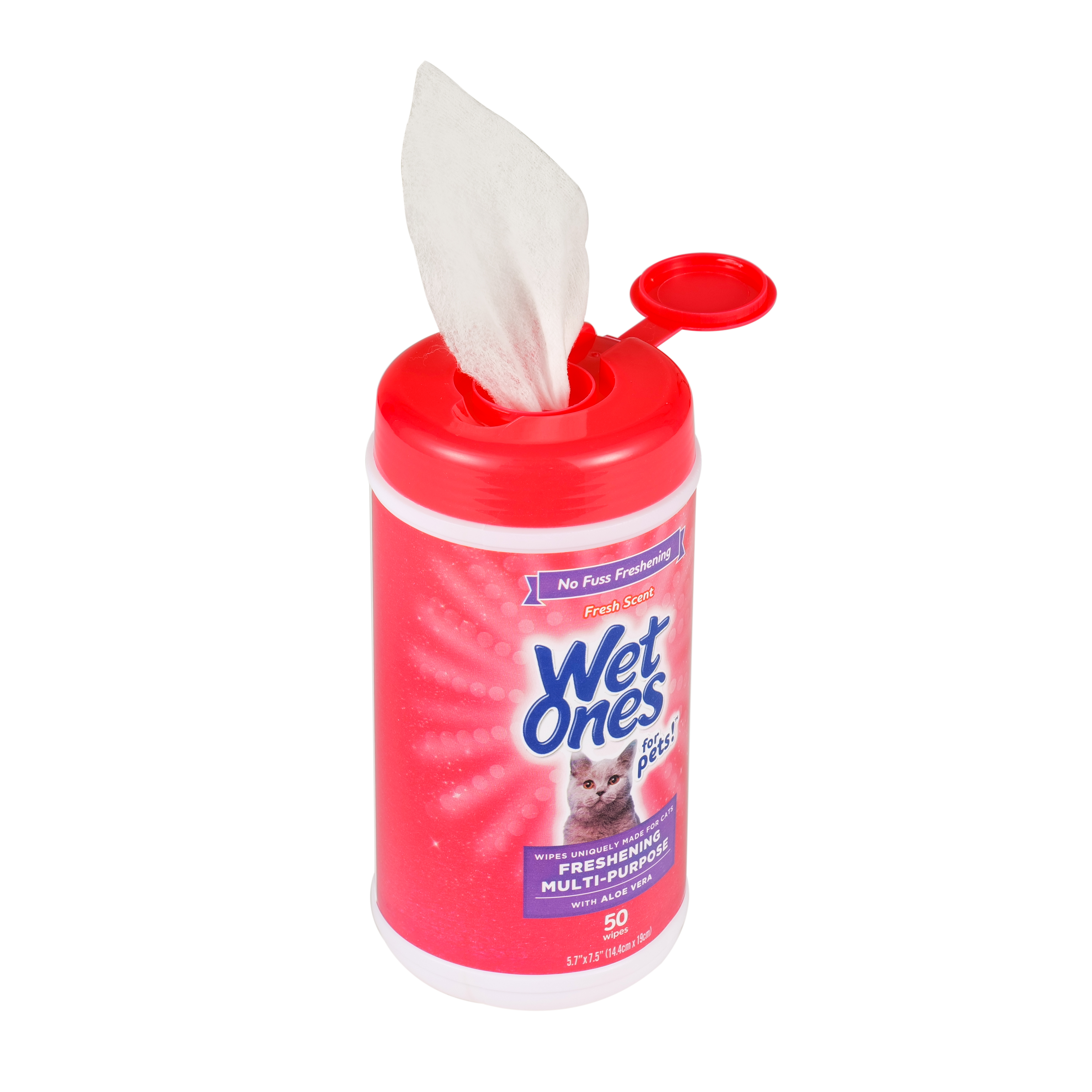 Wet Ones for Pets Freshening Multipurpose Wipes for Cats With Aloe Vera
